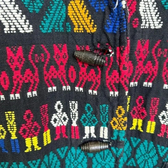 Vintage Artes Guatemattecas Jacket Womens Medium Cropped Hand Woven Wearable Art - Picture 14 of 16